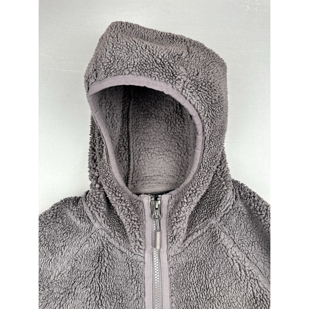 The North Face Sherpa Fleece Hoodie Jacket Women's Large Gray Lavender Full Zip - Picture 6 of 14